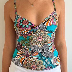 Baltex Floral Pattern Tankini Swim Top